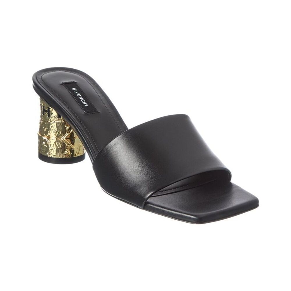 Givenchy Tapr 65 Leather Sandal, Black